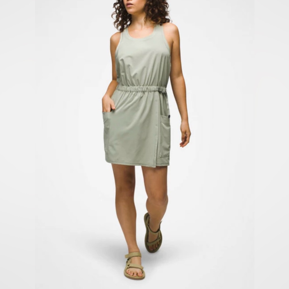NWT Prana Railay Pocket Sleeveless Dress In Juniper Green Size XL